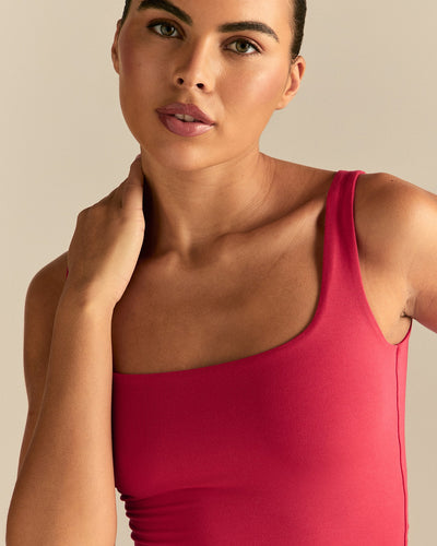 Smooth Contour Midi Square Neck Tank | Candy Apple