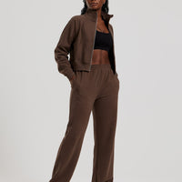 Comfort Light Full Zip Sweat | Cocoa