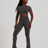 Essential Cropped Short Sleeve Tee | Graphite