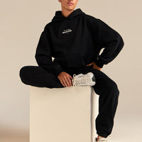 Comfort Oversized Sports Club Hoodie | Black