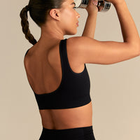 Power Open Back Mini Bra | Black