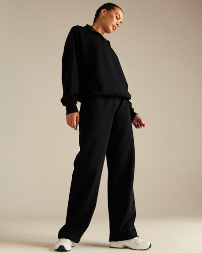 Comfort Cozy Straight Leg Joggers | Black