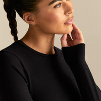 Cotton Contour Long Sleeve T-Shirt | Black