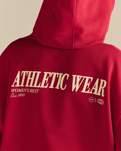 Comfort Oversized Athletic Graphic Hoodie | Candy Apple
