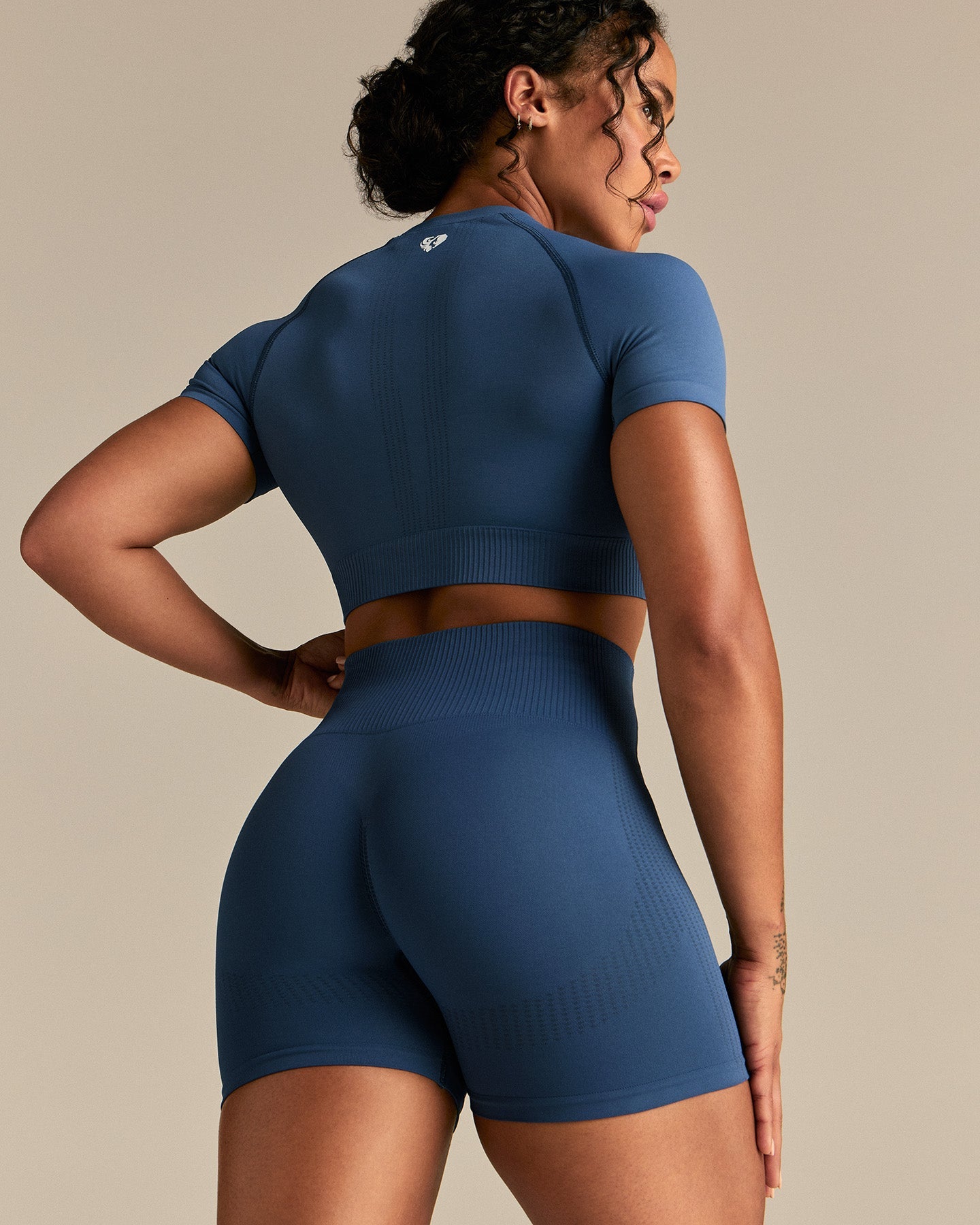 Power Seamless Short Sleeve Crop Top | Blueberry