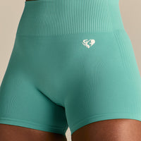 Power Seamless Scrunch Shorts | Marine Green