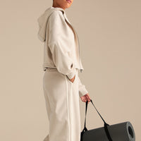 Comfort Lightweight Draw Hem Hoodie | Stone