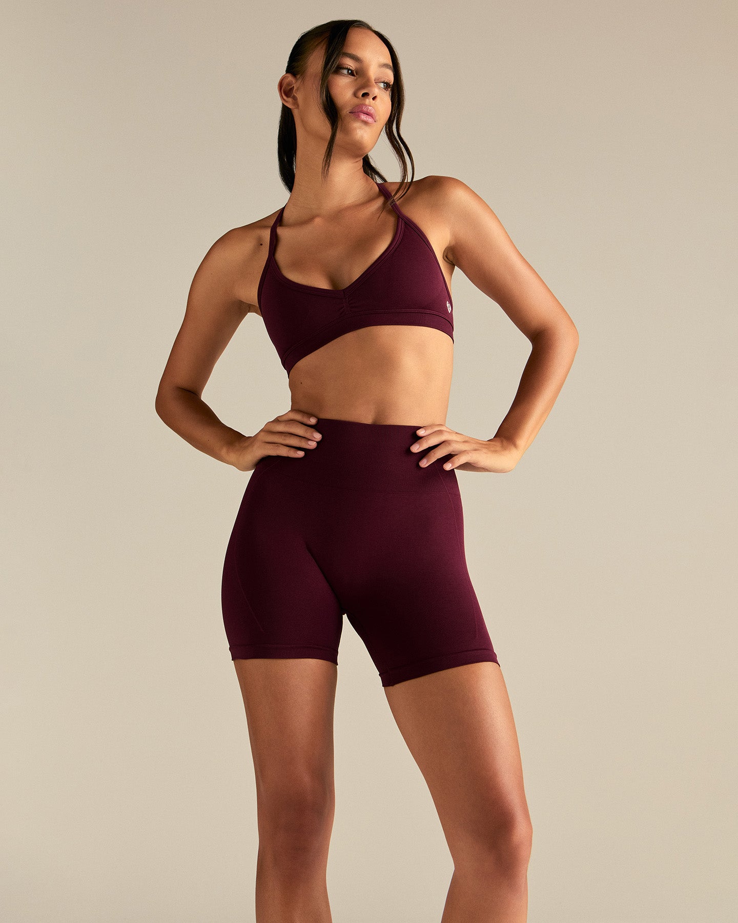 Define 2.0 Seamless Scrunch V-Neck Bra | Merlot