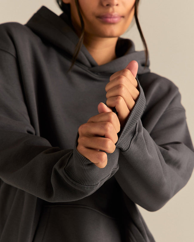 Comfort Oversized Health Club Graphic Hoodie | Graphite