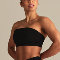 Essential Twist Back Bandeau Bra | Black