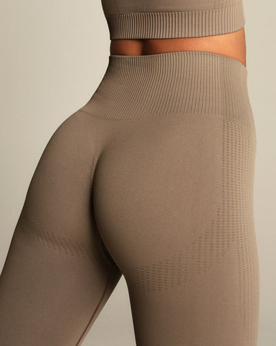 Power Seamless Scrunch Leggings | Taupe Grey