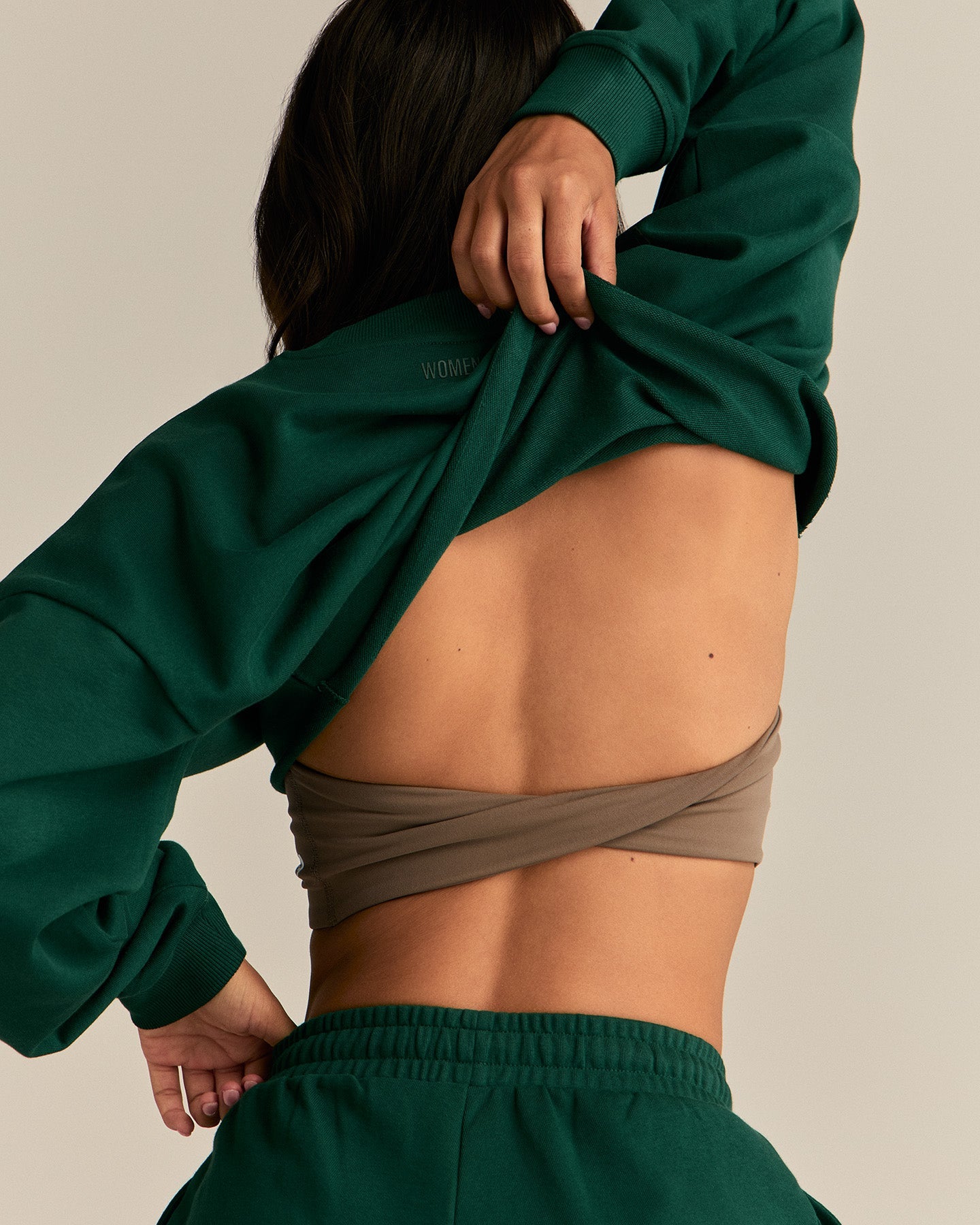 Comfort Lightweight Cropped Sweat | Emerald