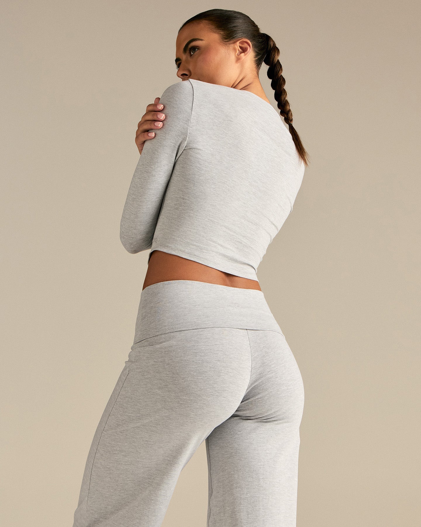 Cotton Contour Long Sleeve T-Shirt | Grey Marl