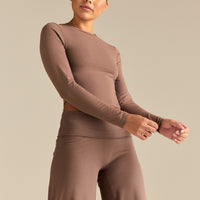 Cotton Contour Long Sleeve T-Shirt | Mocha