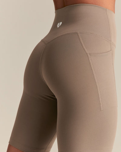 Essential Cycling Shorts with Pockets | Taupe Grey