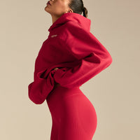 Comfort Oversized Athletic Graphic Hoodie | Candy Apple