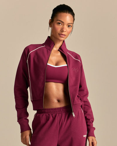 Comfort Lightweight Zip Through Jacket | Deep Berry (1/6)