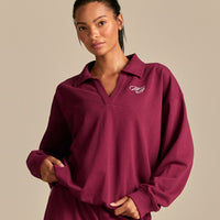 Comfort Lightweight Henley Sweat | Deep Berry (1/6)