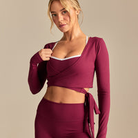 FormFlex Long Sleeve Wrap Top | Deep Berry (1/6)