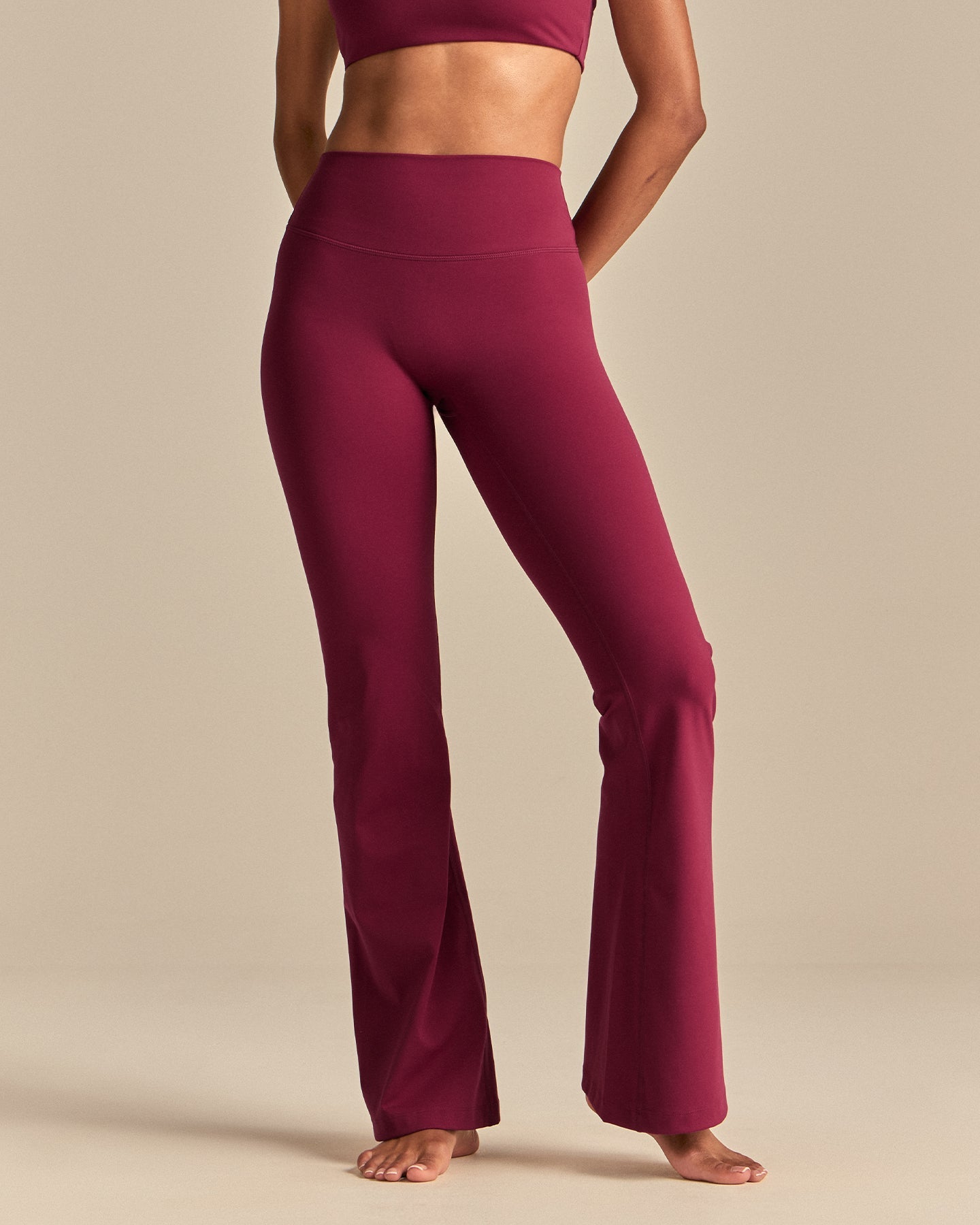 FormFlex High Waist Flared Pants | Deep Berry (1/6)