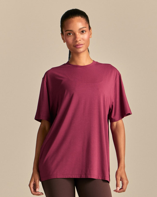 Comfort Oversized Hook Up T-Shirt | Deep Berry (1/6)