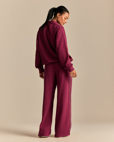 Comfort Lightweight Henley Sweat | Deep Berry (3/6)
