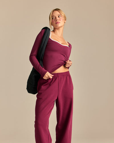 Smooth Contour Long Sleeve Reversible T-Shirt | Deep Berry (6/6)