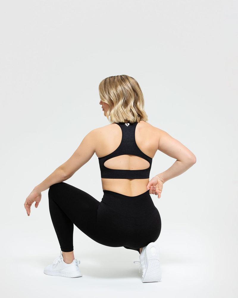 Women's Seamless Medium Support Cami Longline Sports Bra - All In Motion™  Black XS