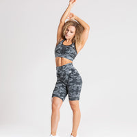 Camo Seamless Cycling Shorts | Black