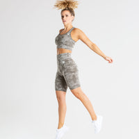 Camo Seamless Cycling Shorts | Green