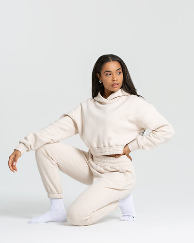 Sand cropped hoodie store