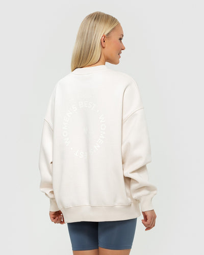 Women's oversized crew neck sweaters on sale