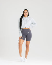 Power Cropped Hoodie | Mist Grey