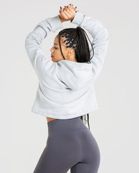 Power Cropped Hoodie | Mist Grey