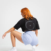 Comfort Oversized Cropped Short Sleeve T-Shirt | Black