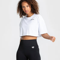 Comfort Oversized Cropped Short Sleeve T-Shirt | White