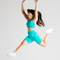 Power Seamless Cycling Shorts | Ceramic Turquoise