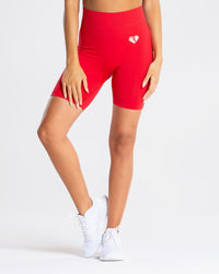 Power Seamless Cycling Shorts | Red