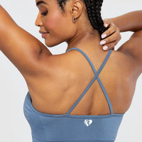 Define Seamless High Neck Bra | Smoke Blue