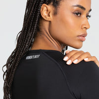 Essential Long Sleeve Crop Top | Black