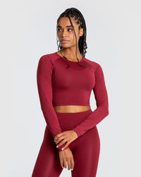 Essential Long Sleeve Crop Top | Bloodstone