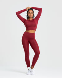 Essential Long Sleeve Crop Top | Bloodstone