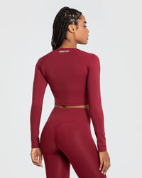 Essential Long Sleeve Crop Top | Bloodstone