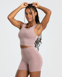 Essential Crop Tank Top | Taupe