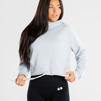 True Mesh Cropped Hoodie | Grey