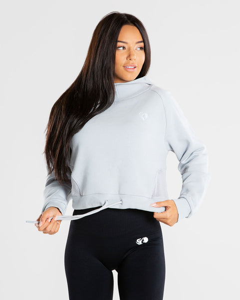 Mesh hot sale crop hoodie