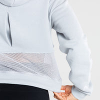 True Mesh Cropped Hoodie | Grey