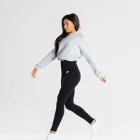 True Mesh Cropped Hoodie | Grey