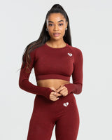 Pink Long Sleeve Gym Crop Top for Women – Kre'level