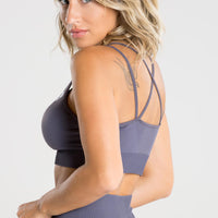 Power Seamless Sports Bra | Charcoal